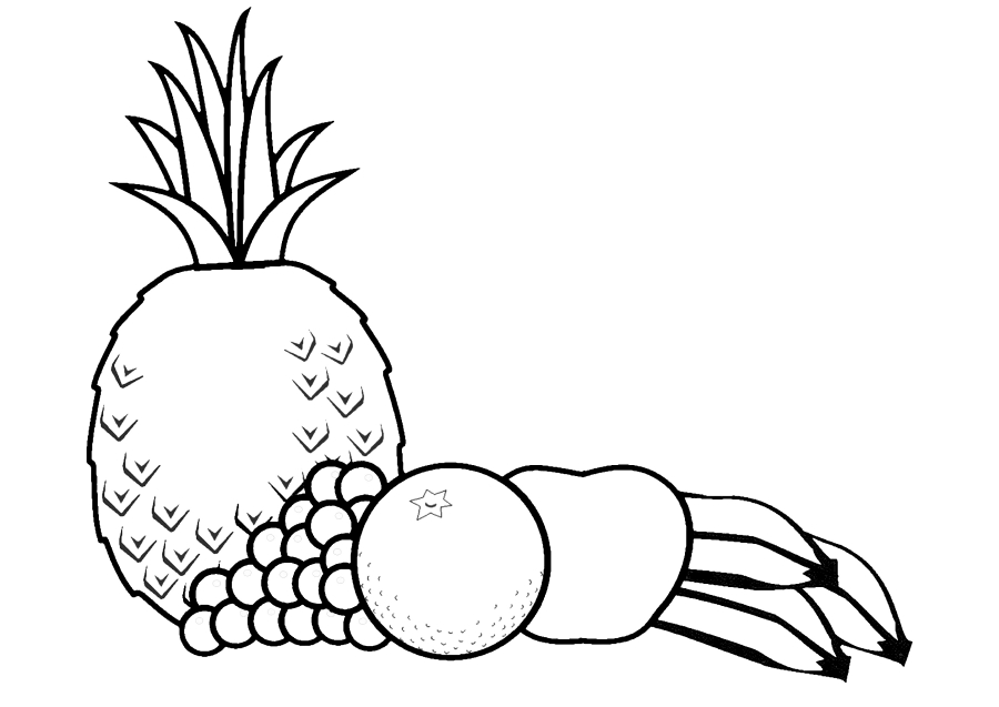 Coloring page Set of fruit Print